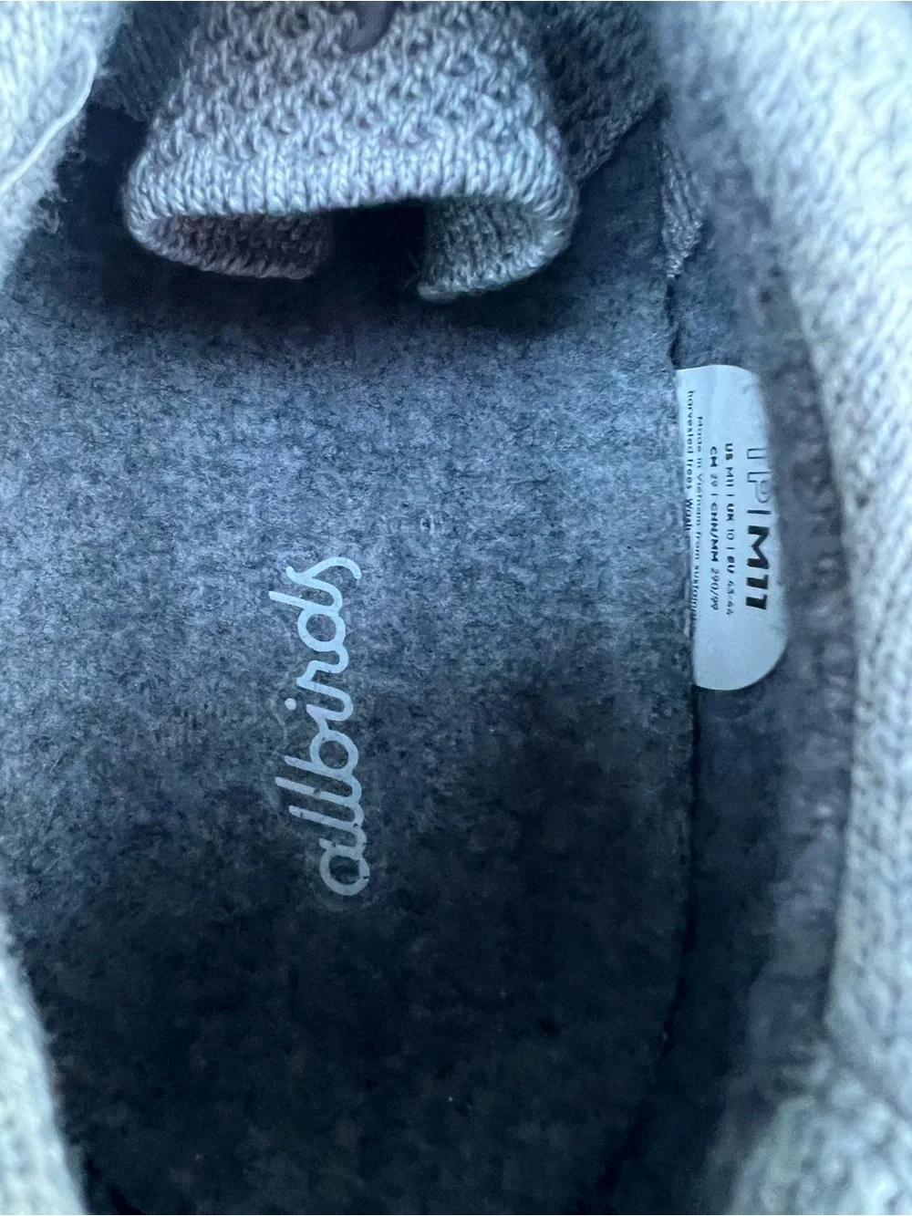 allbirds Gray Wool-Lined Sneaker